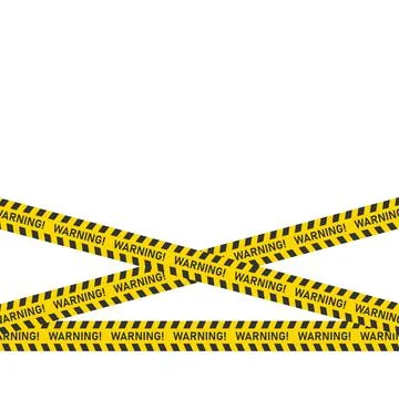 Three danger caution seamless tapes on white background. Vector illustration. Stock Illustration