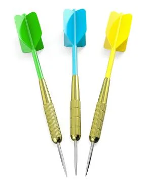 Three darts arrows, red, blue and yellow Stock Illustration