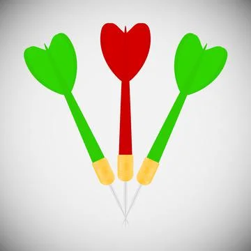 Three darts dart. emblem. red and green Stock Illustration