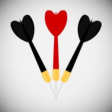 Three darts dart. emblem. red and two black Stock Illustration