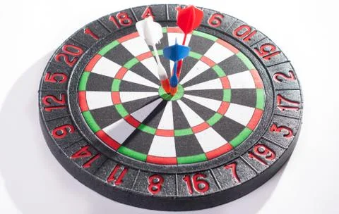 Three Darts in the target concept, Stock Photos