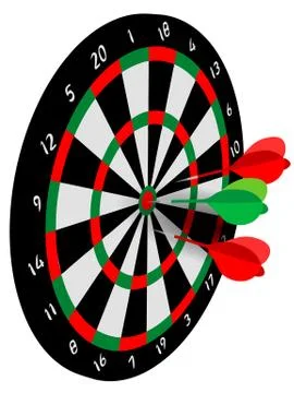 Three darts in the target Stock Illustration