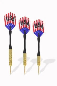Three darts with us flags Stock Photos