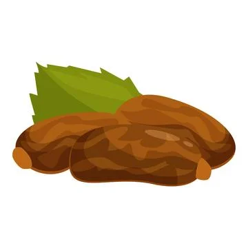 Three dates fruit lying with green leaf vector illustration Stock Illustration