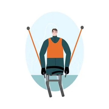 Three december world day of disabled people vector logo design.Man without legs Stock Illustration