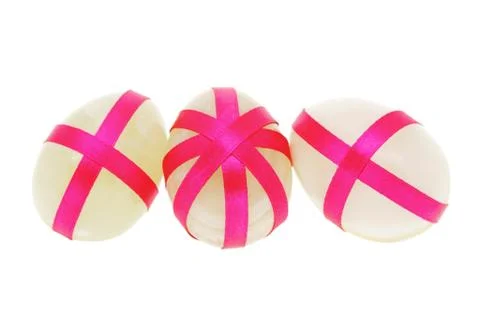 Three decorated easter eggs Foto stock