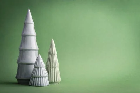 Three decorative ceramic christmas tree Stock Photos
