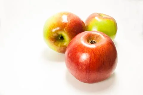 Three delicious apples Stock Photos