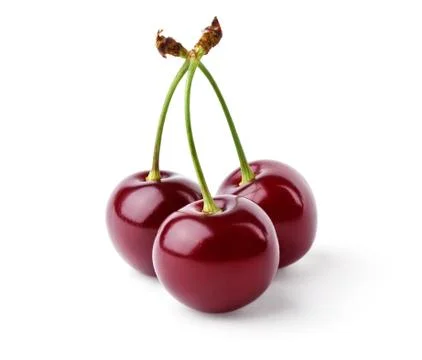 Three delicious cherries Stock Photos
