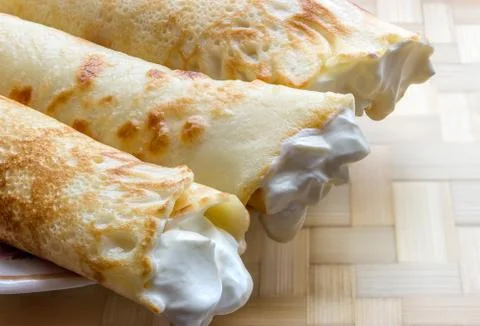 Three delicious pancake Stock Photos