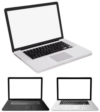 Three designs of computer laptops Illustrazione stock