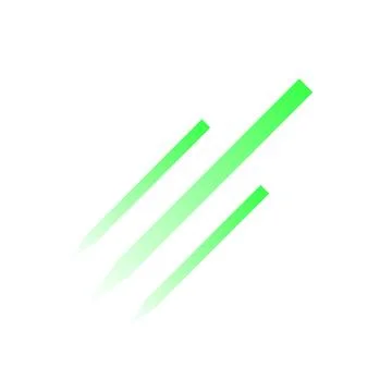 Three diagonal green gradient lines rising upwards Stock Illustration