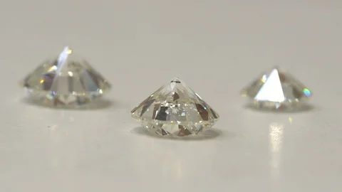 Three Diamond 1 carat macro. d color diamond. Stock Footage 118730609