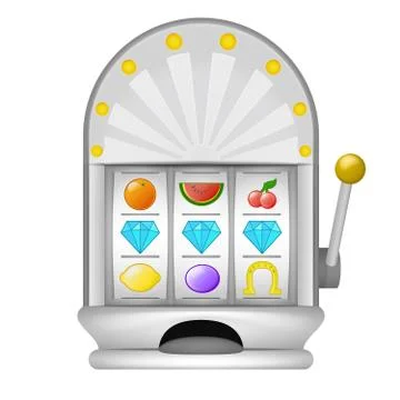 Three diamond winning on play machine object vector illustration Stock Illustration