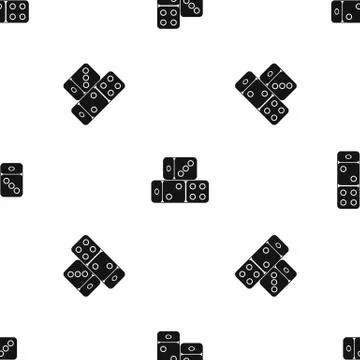 Three dice cubes pattern seamless black Stock Illustration
