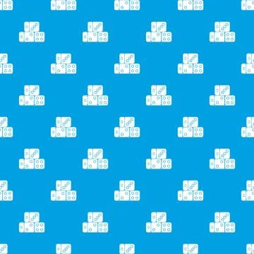 Three dice cubes pattern seamless blue Stock Illustration