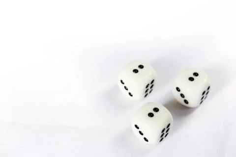 Three dices have triple two point isolated on white background. Stock Photos