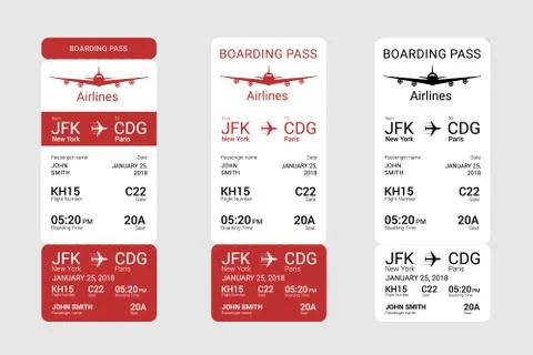 Three different boarding passes Stock-Illustration