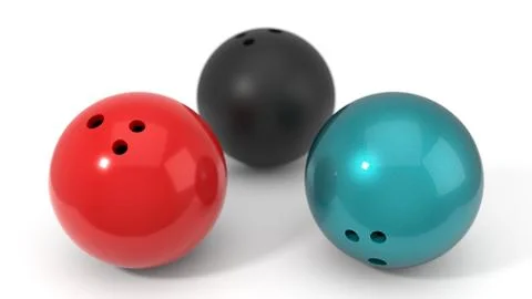 Three different bowling balls. 3d illustration Stock Illustration