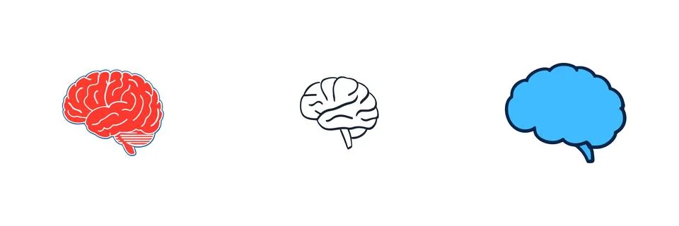 Three Different Brain Icons イラスト素材