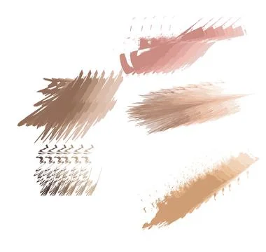 Three different brush strokes of different skin tones on a white background Stock Illustration