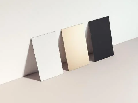Three different business cards. 3d rendering Stock Illustration