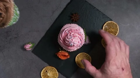 Three different cakes on the table are taken at the same time Stock Footage 224670776