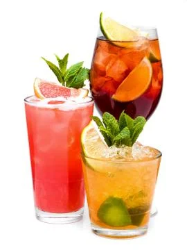 Three different cocktails Stock Photos