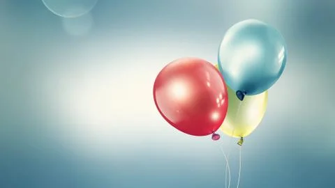 Three different colored balloons Stock Illustration