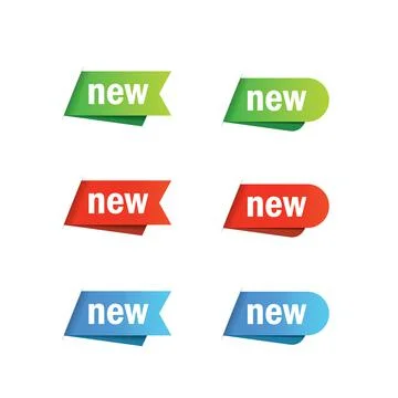 Three different color(green, red, blue) labels: New. Stock Illustration