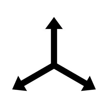 Three different directions arrows icon design. Vector. Stock Illustration