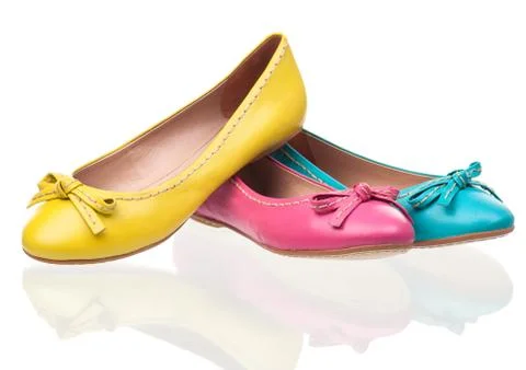 Three different female pumps Stock Photos
