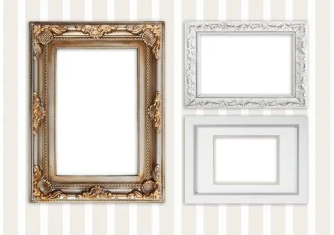 Three different photo frames Stock Photos