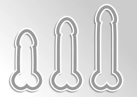Three different size penises Stock Illustration