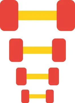 Three Different Sized Dumbbells in a Stacked Design 스톡 일러스트