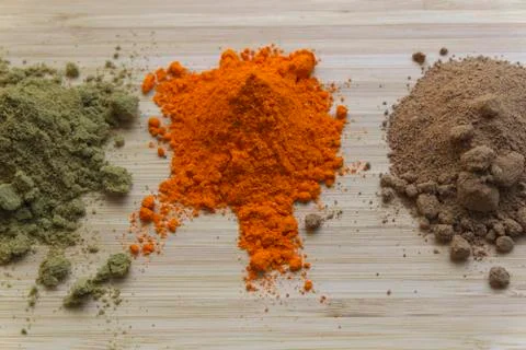 Three different spices Stock Photos