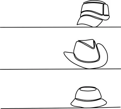 Three different styles of hats Vector Stock Illustration