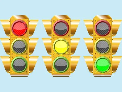 Three different traffic lights three different traffic lights, abstract co... Stock Photos
