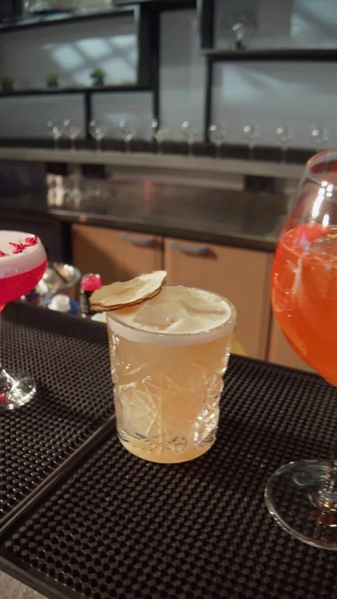 Three different types of blended cocktails in vibrant colors. Stock Footage 271200434