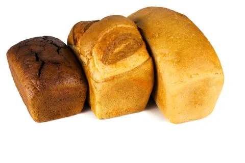 Three different types of bread Stock Photos