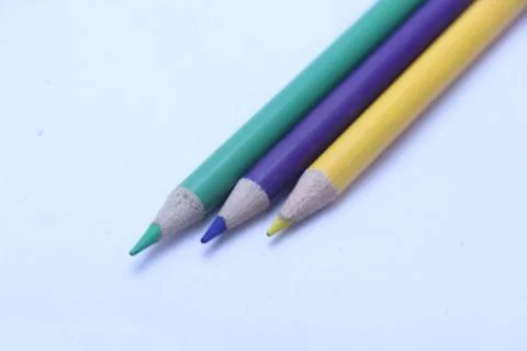 Three different types of colors pencil Stock Photos