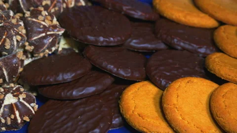 Three different types of crispy biscuit. Vídeos de archivo 228771072