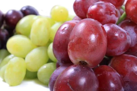 Three different types of grapes Stock Photos