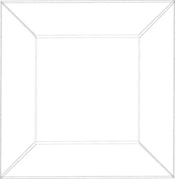 Three different versions of wireframe square shapes shown in 3D perspective 스톡 일러스트