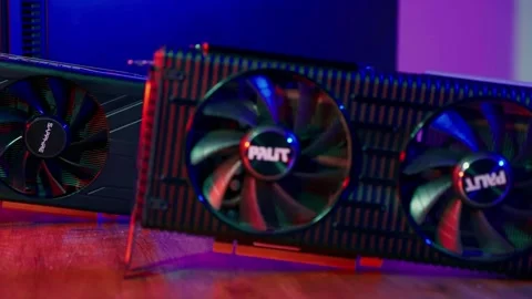 Three different video cards in order to upgrade. Evolution and improvement of Stock Footage 274816777