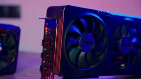 Three different video cards in order to upgrade. Evolution and improvement of Stock Footage 279025367