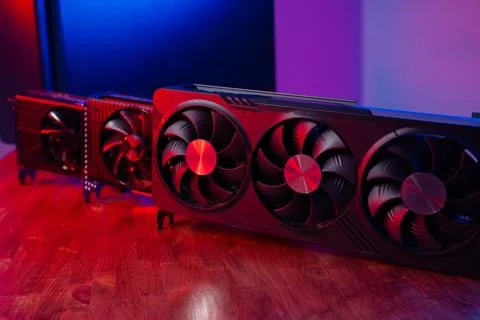 Three different video cards in order to upgrade. Evolution and improvement of 스톡 사진