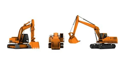Three diggers Stock Photos