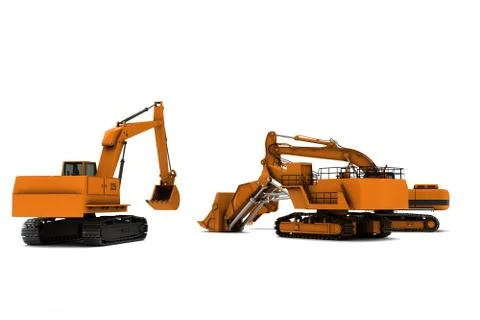 Three diggers Stock Photos