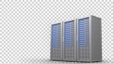 Three digital grey server towers Stock Illustration